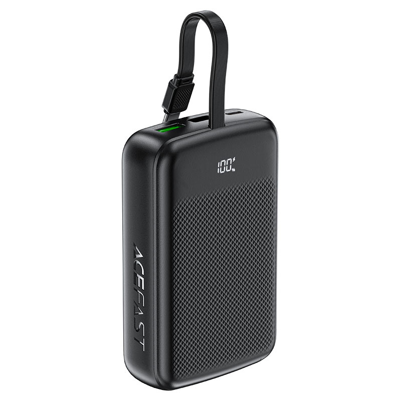 AceFast | 17970 | M14 | 20000 PD22.5W Power Bank With Cable | Black AceFast | 17970 | M14 | 20000 PD22.5W Power Bank With Cable | Black